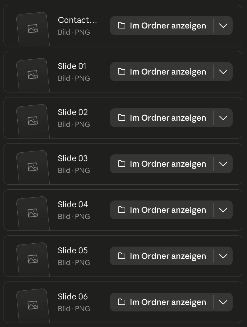 Ordner mit den fertigen Slides